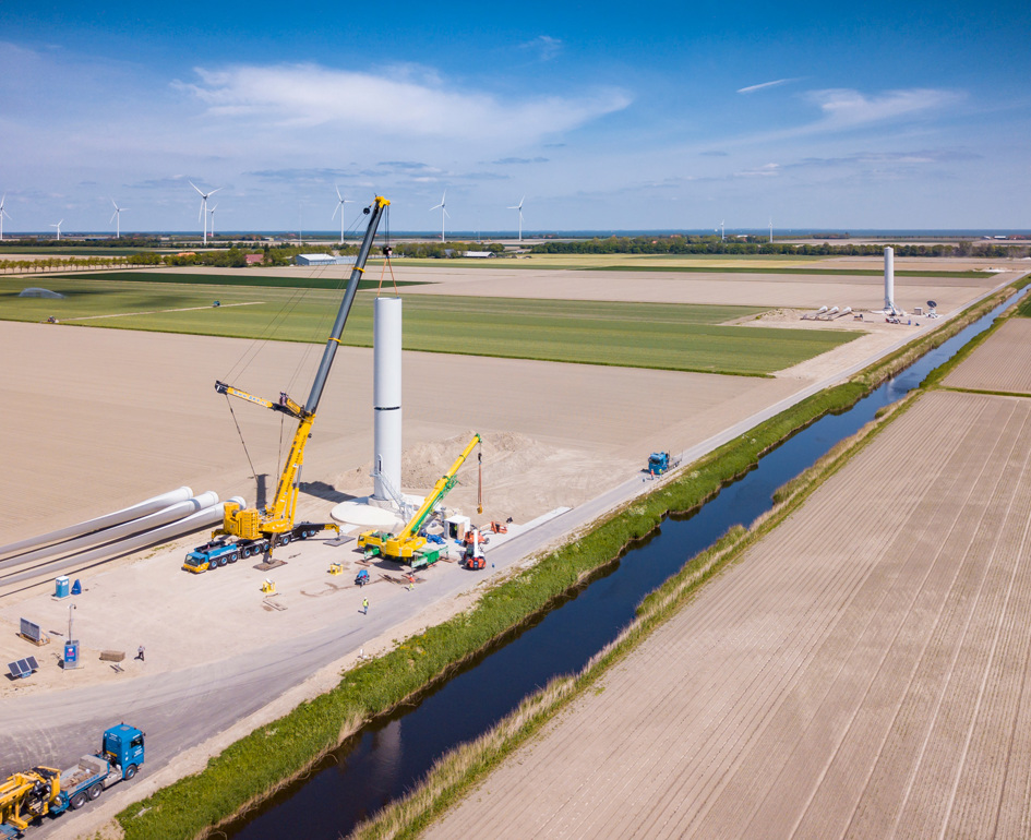 Windpark Aufbau Ueberwacht